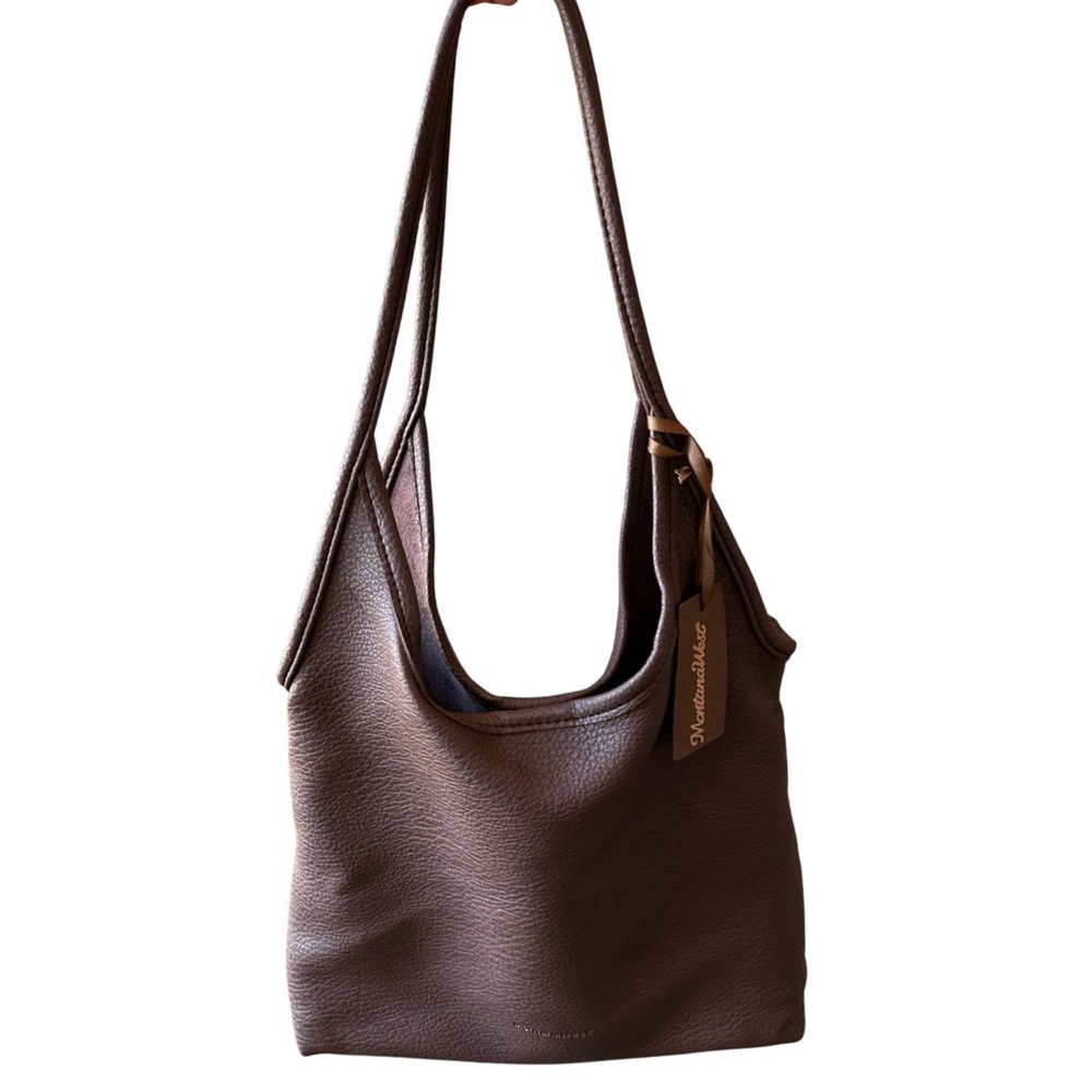 Montana West Brown Vegan Leather Hobo Shoulder Bag MWC2-111CF NWT